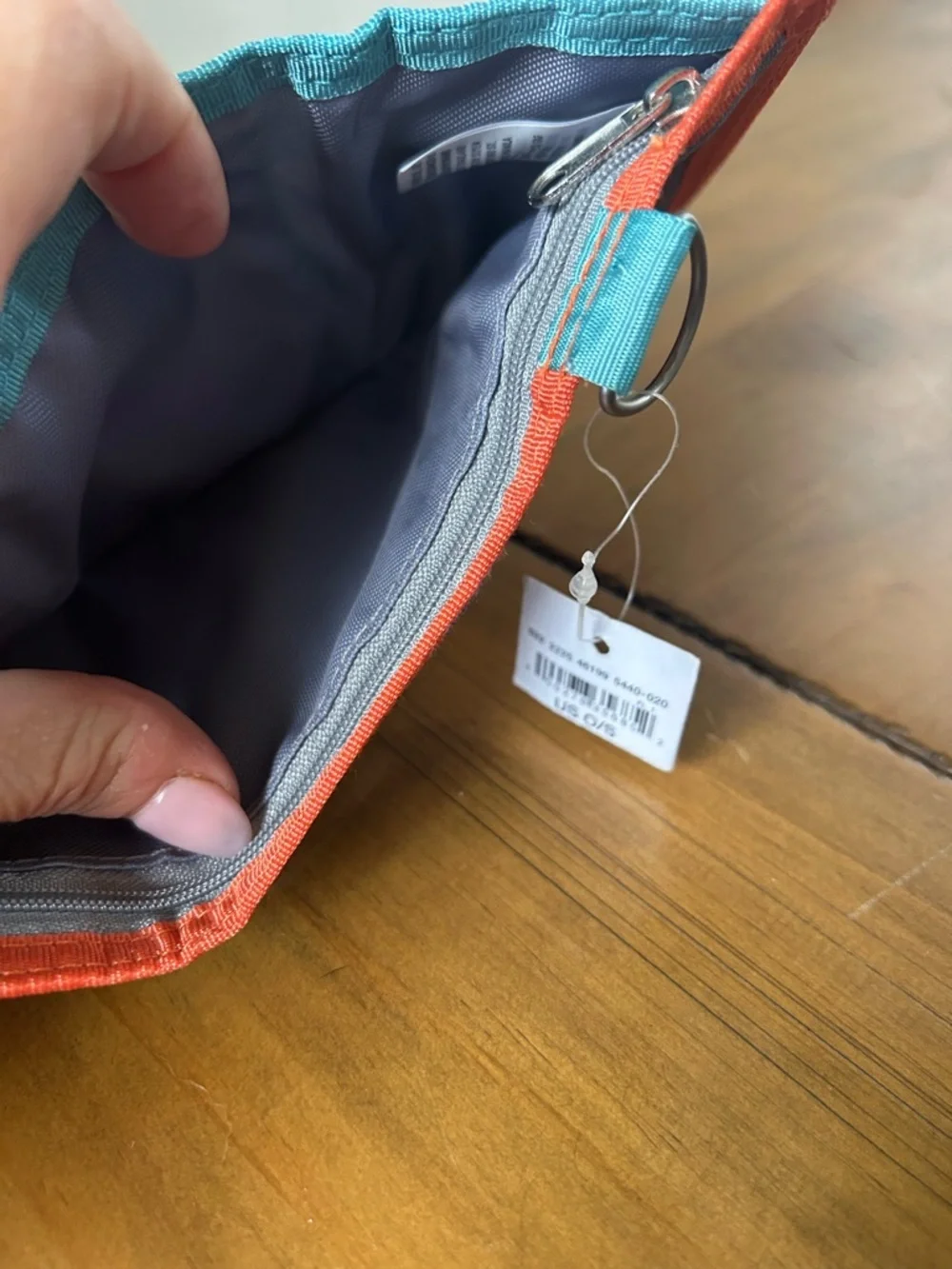 NWT AEO Gray and Orange Trifold Card Wallet